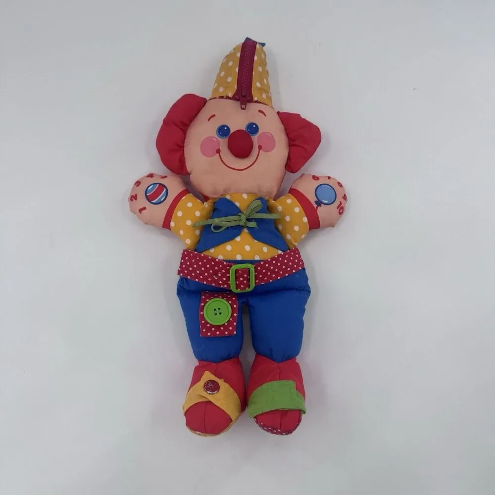 Fisher Price Kiddicraft Vintage 1990 Learning Clown Count Tie Snap Zip Button